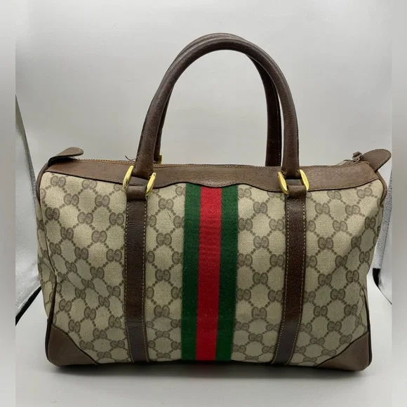 Gucci PVC Sherry Line Boston Handbag - Picture 1 of 15